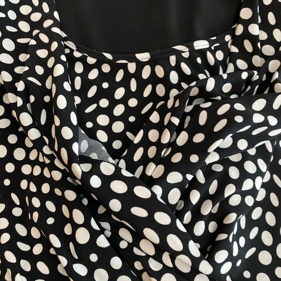 Tommy Hilfiger size 10 black white polkadot fit flare dress - Picture 4 of 9